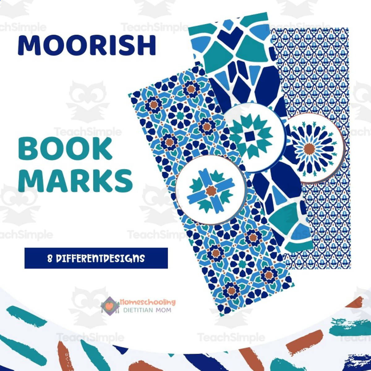 An educational teaching resource from Homeschooling Dietitian Mom entitled Moorish Style Bookmarks downloadable at Teach Simple.