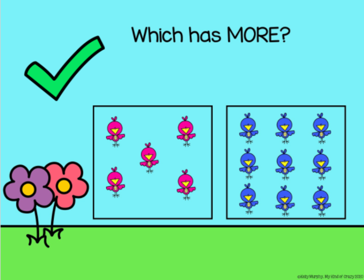 An educational teaching resource from My Kind of Crazy entitled More or Less Spring Special Ed downloadable at Teach Simple.