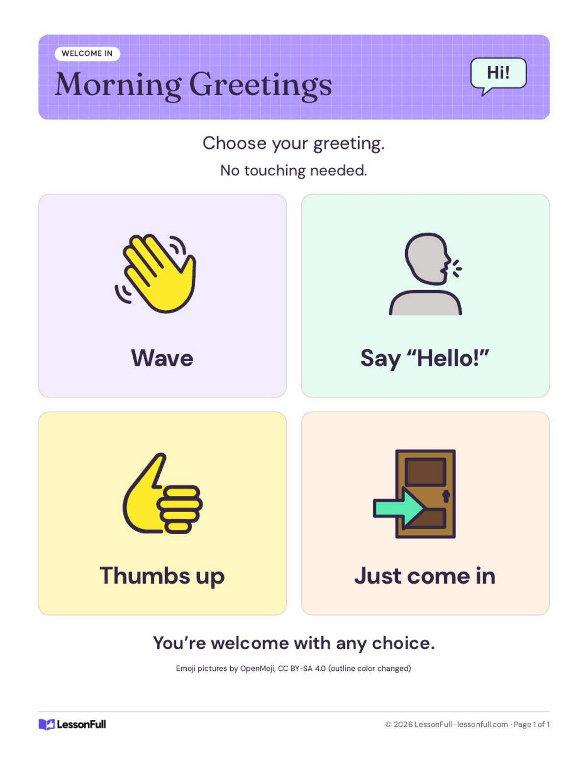 Greetings Poster preview: One letter-size greetings poster with four picture panels