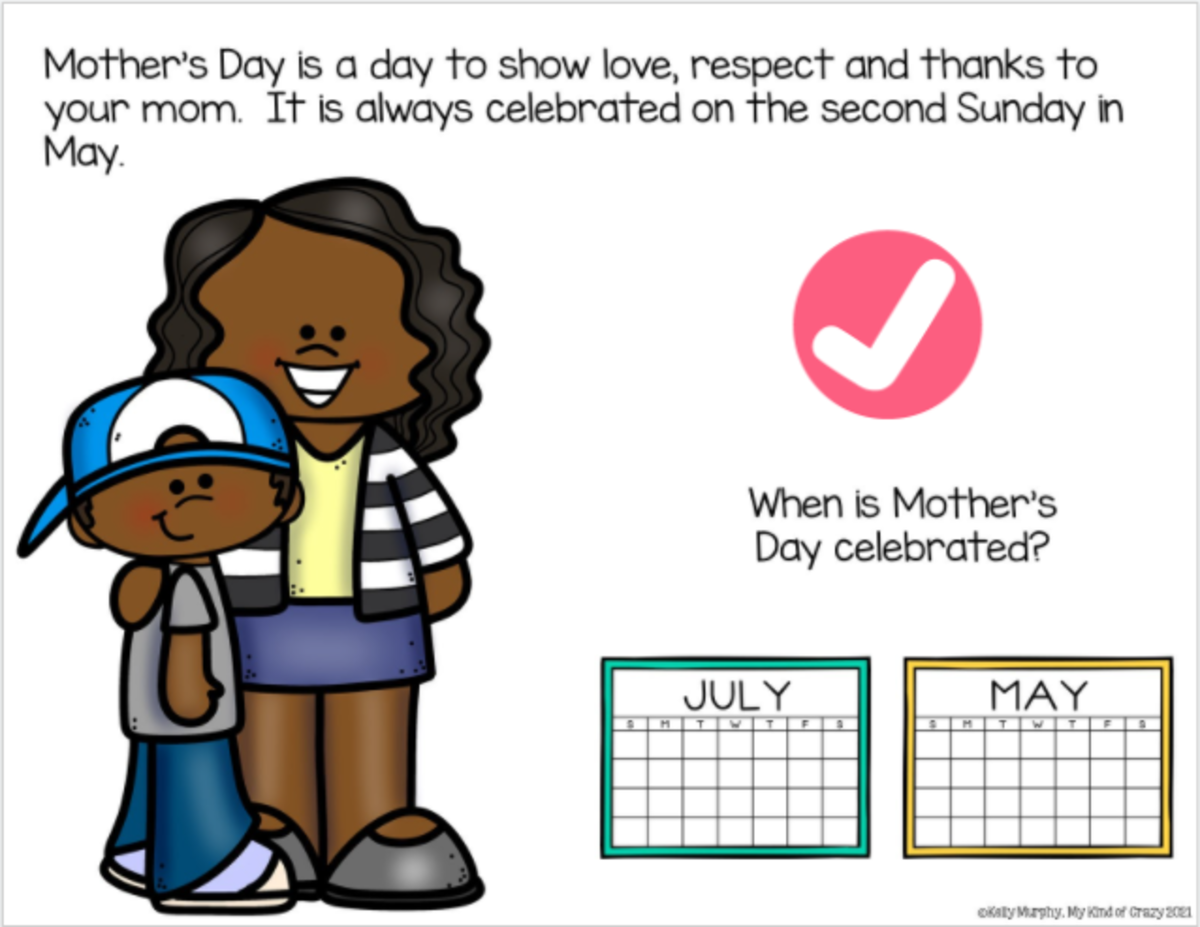 An educational teaching resource from My Kind of Crazy entitled Mother's Day Adapted Book Slide Deck for Special Ed downloadable at Teach Simple.