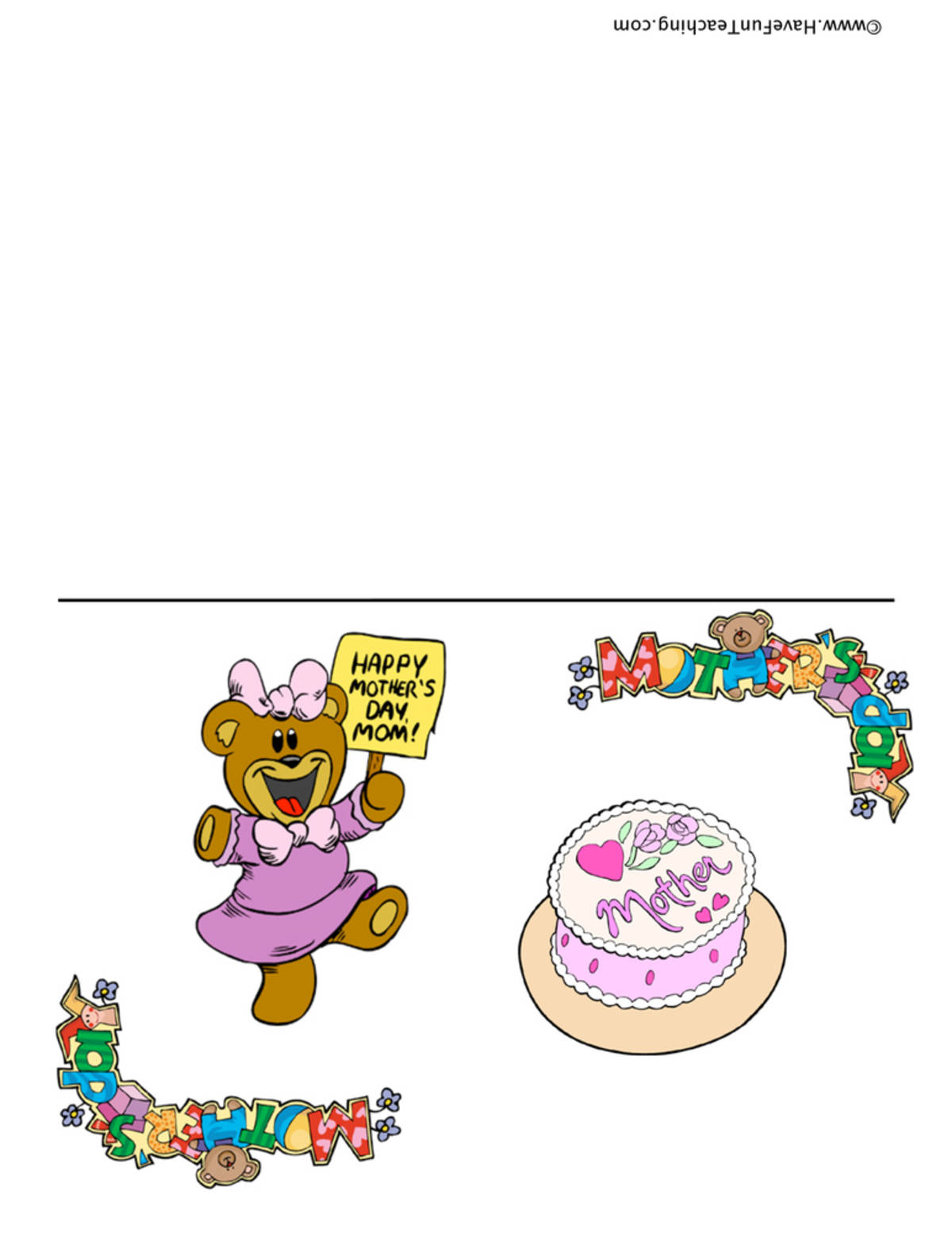 An educational teaching resource from Have Fun Teaching entitled Mother's Day Dancing Bear Card downloadable at Teach Simple.