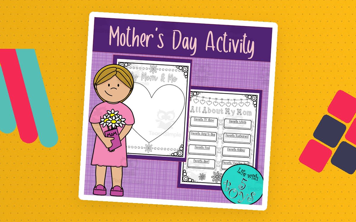 An educational teaching resource from Life with 5 Boys entitled Mother's Day Mom's Favorites Activity downloadable at Teach Simple.