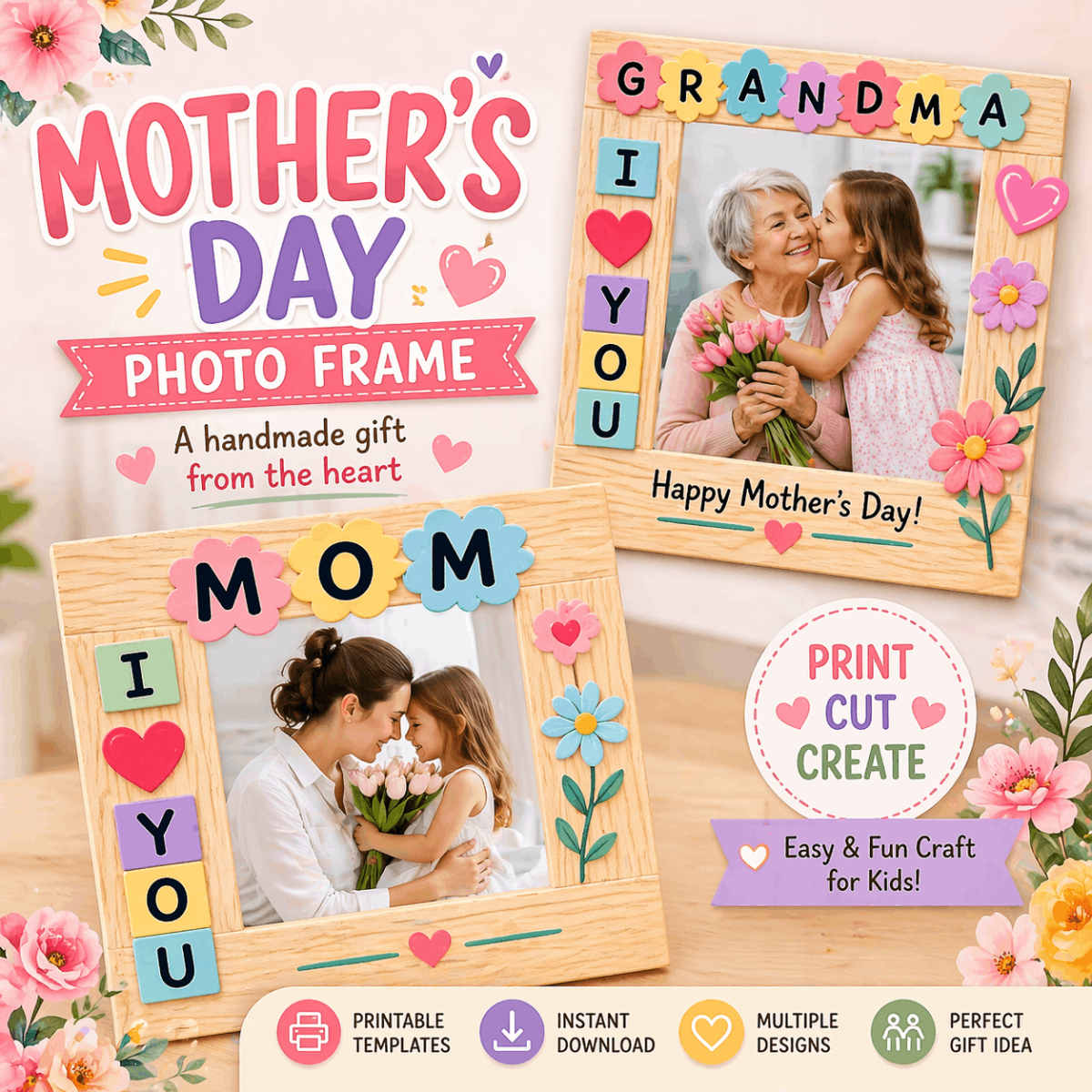 An educational teaching resource from BrightPrintsNY entitled Mother's Day Printable Gift | DIY Kids Craft | Classroom Activity PDF downloadable at Teach Simple.