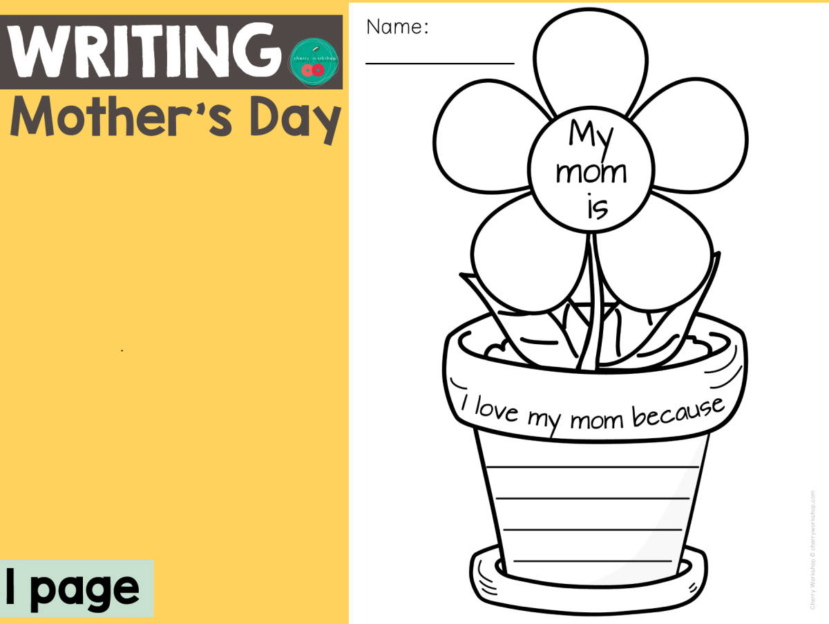 An educational teaching resource from Cherry Workshop entitled Mother's Day Writing downloadable at Teach Simple.