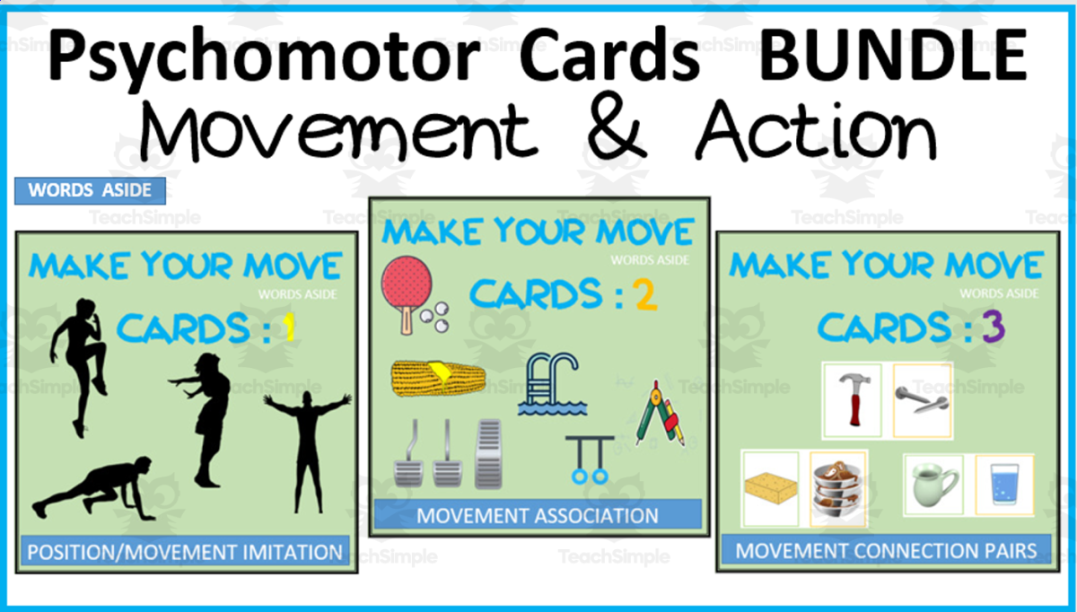 An educational teaching resource from WORDS ASIDE entitled Movement Psychomotor BUNDLE downloadable at Teach Simple.