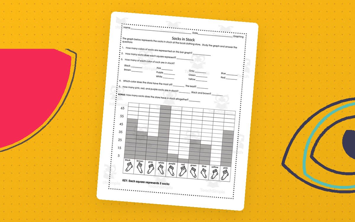 An educational teaching resource from At the Core entitled Mr. Sylvester's Socks Graphing Activity downloadable at Teach Simple.
