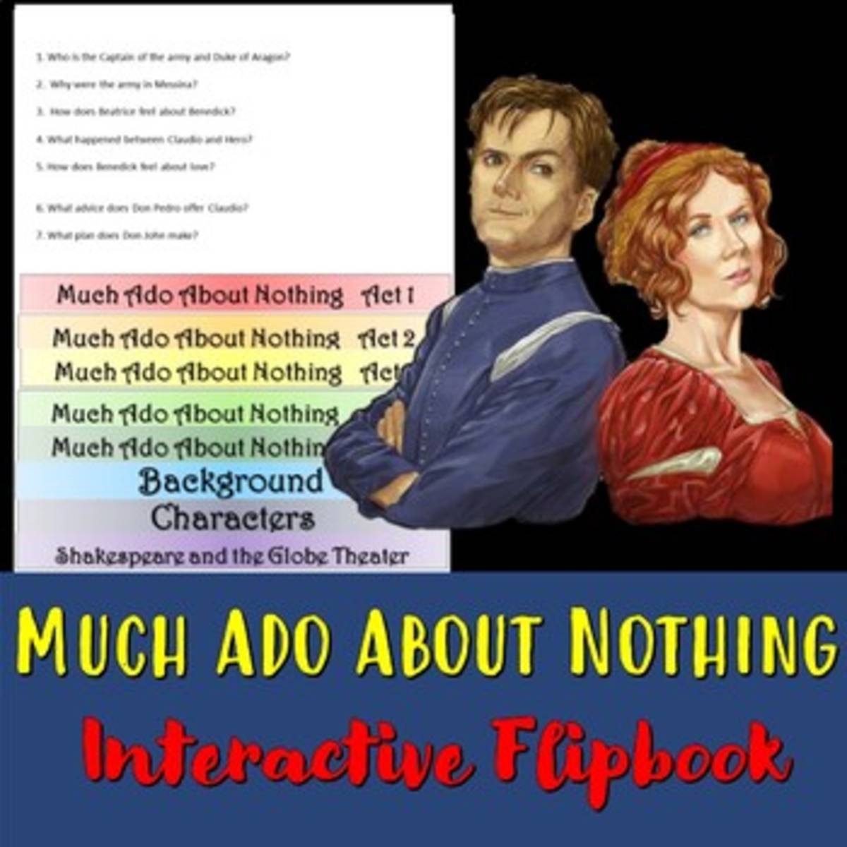An educational teaching resource from Educate and Create entitled Much Ado About Nothing Interactive Flipbook downloadable at Teach Simple.