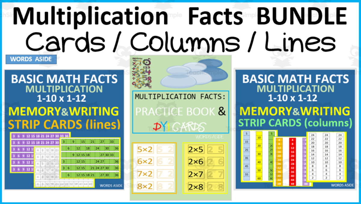 An educational teaching resource from WORDS ASIDE entitled Multiplication Facts Bundle downloadable at Teach Simple.