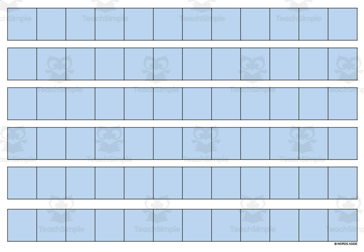 An educational teaching resource from WORDS ASIDE entitled Multiplication Facts Writing | Blank Strip Lines downloadable at Teach Simple.