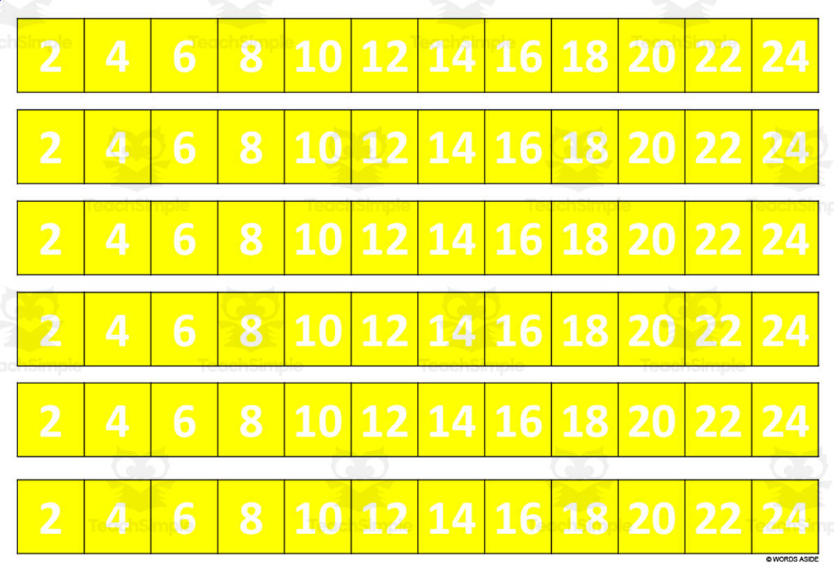 An educational teaching resource from WORDS ASIDE entitled Multiplication Facts Writing | Strip Lines 2G downloadable at Teach Simple.