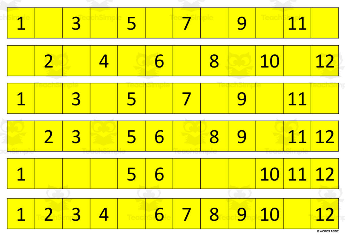 An educational teaching resource from WORDS ASIDE entitled Multiplication Facts Writing | Strip Lines Set 1H downloadable at Teach Simple.