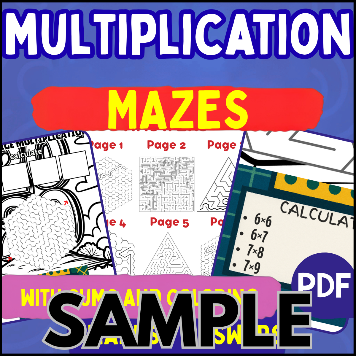 An educational teaching resource from Cored Education entitled Multiplication Maze: 1 Page Sample (PDF) downloadable at Teach Simple.