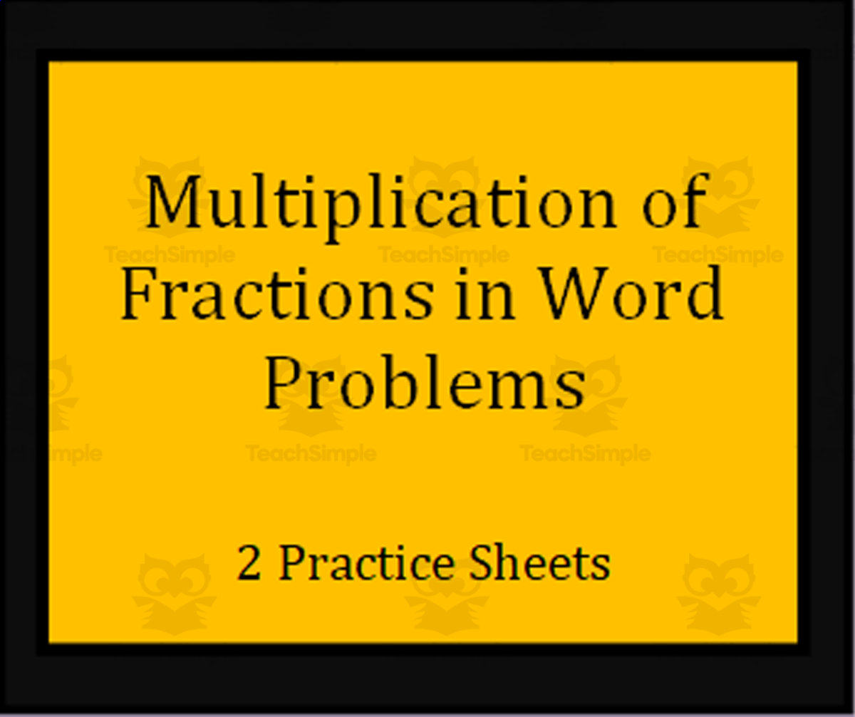 An educational teaching resource from Math Resources With Rigor entitled Multiplication of Fractions in Word Problems - 2 sheets downloadable at Teach Simple.