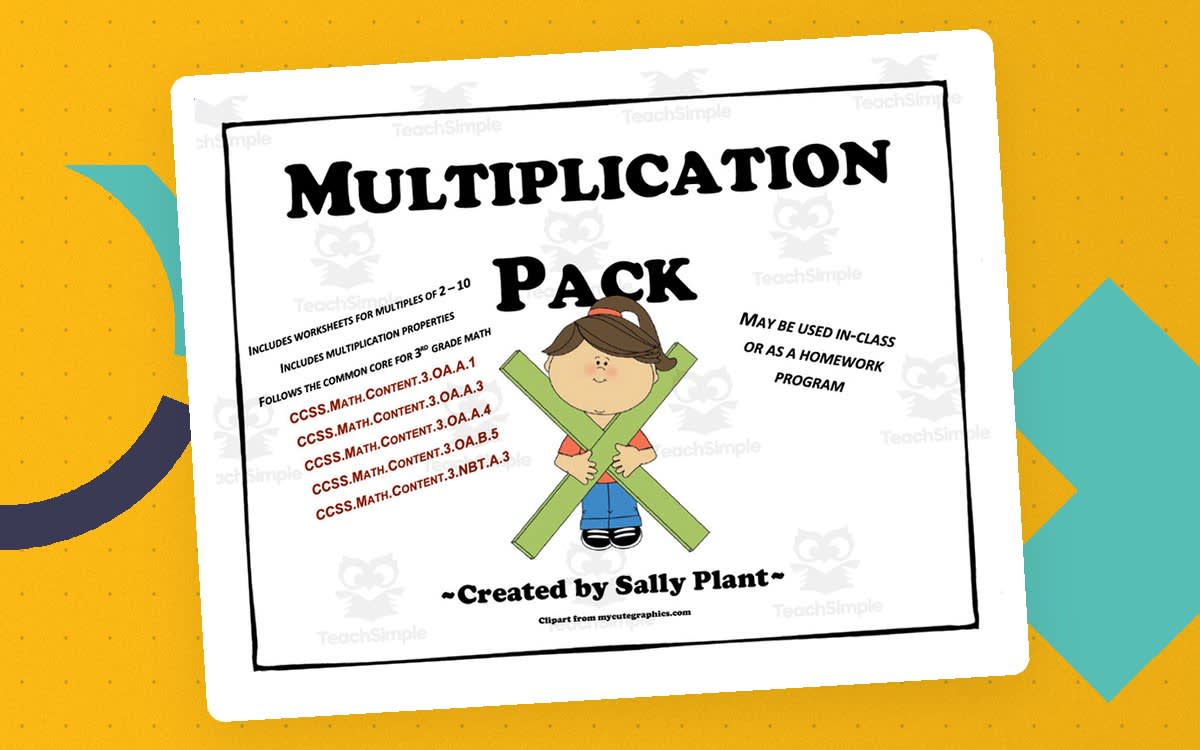 An educational teaching resource from At the Core entitled Multiplication Packet downloadable at Teach Simple.
