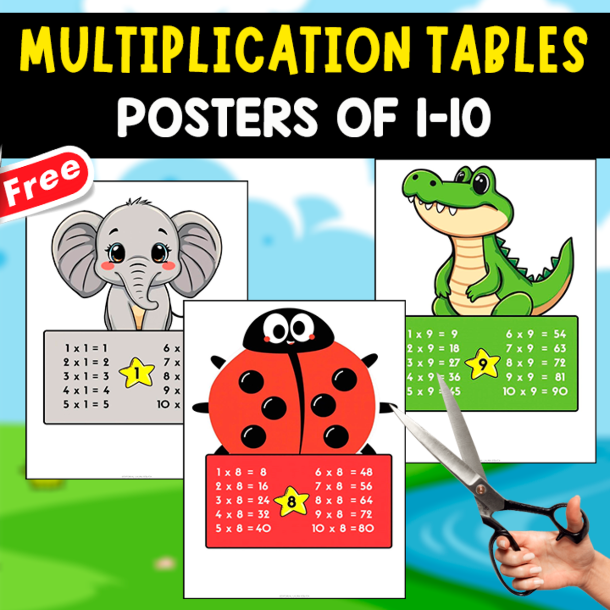 An educational teaching resource from EDITORIAL LAURA EDUCA entitled MULTIPLICATION TABLES 1 TO 10 | ANIMAL THEMED downloadable at Teach Simple.