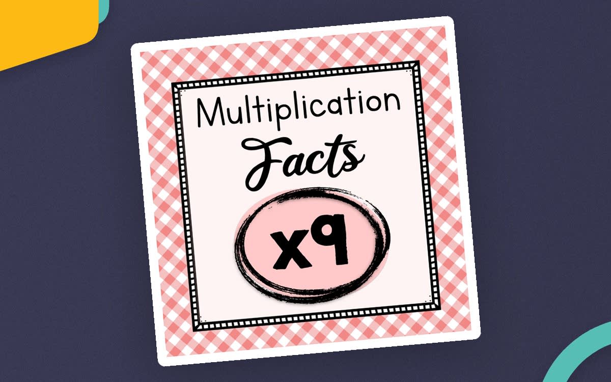 An educational teaching resource from Simply Schoolgirl entitled Multiply by Nine Worksheets - 9 Multiplication Facts downloadable at Teach Simple.