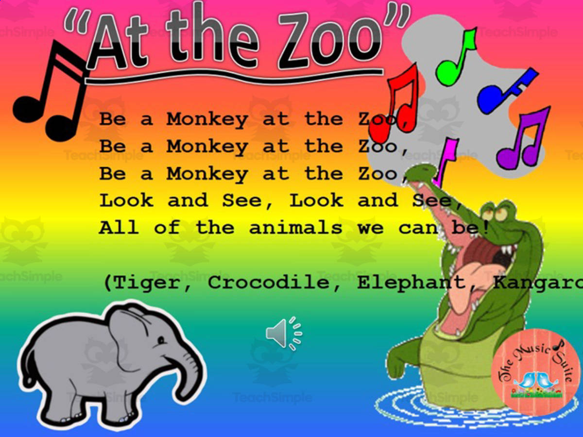 An educational teaching resource from The Music Suite entitled Music at the Zoo Song – Animal Acting Activity downloadable at Teach Simple.