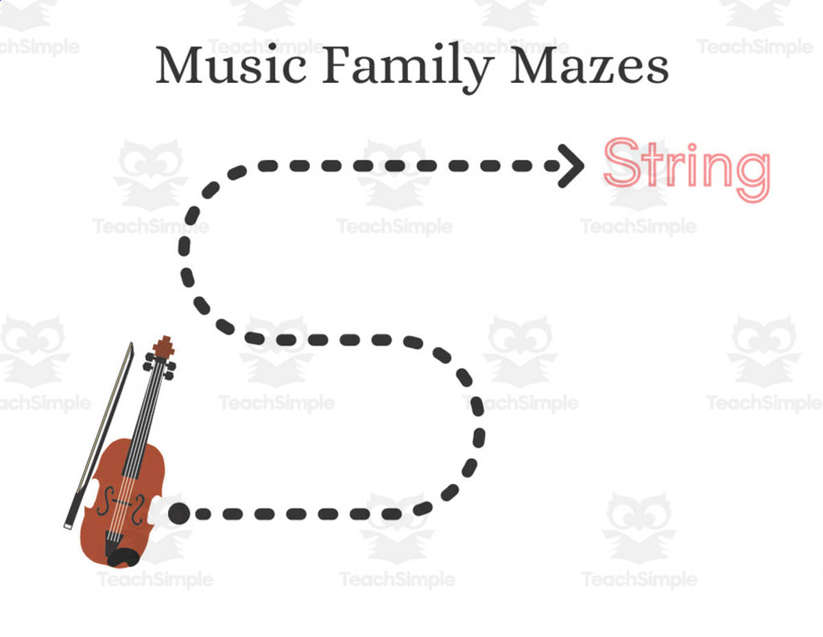 An educational teaching resource from More Than Just Reading entitled Music Family Mazes downloadable at Teach Simple.