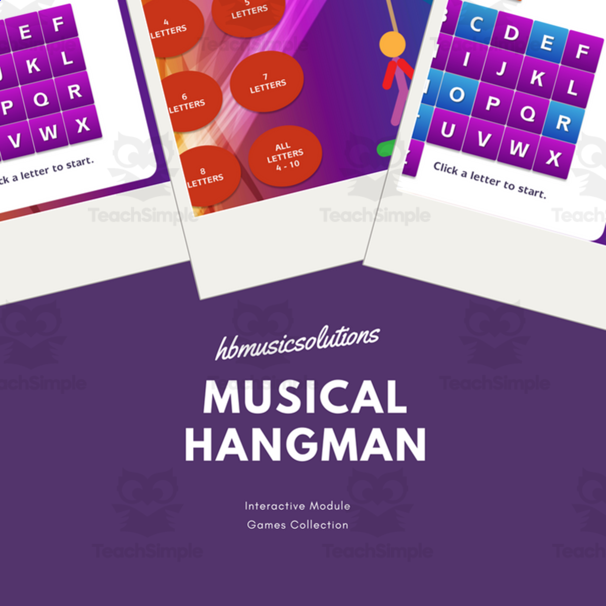An educational teaching resource from Hbmusicsolutions's Shop entitled Musical Hangman (Instruments) | Interactive Games Activities downloadable at Teach Simple.