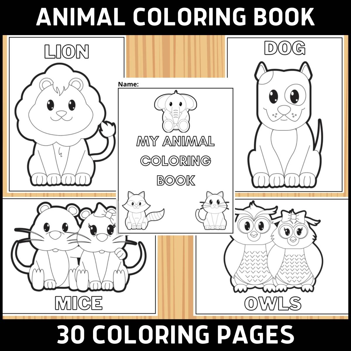 An educational teaching resource from Classy Classroom VIP entitled My Animal Coloring Book - 30 Pages downloadable at Teach Simple.