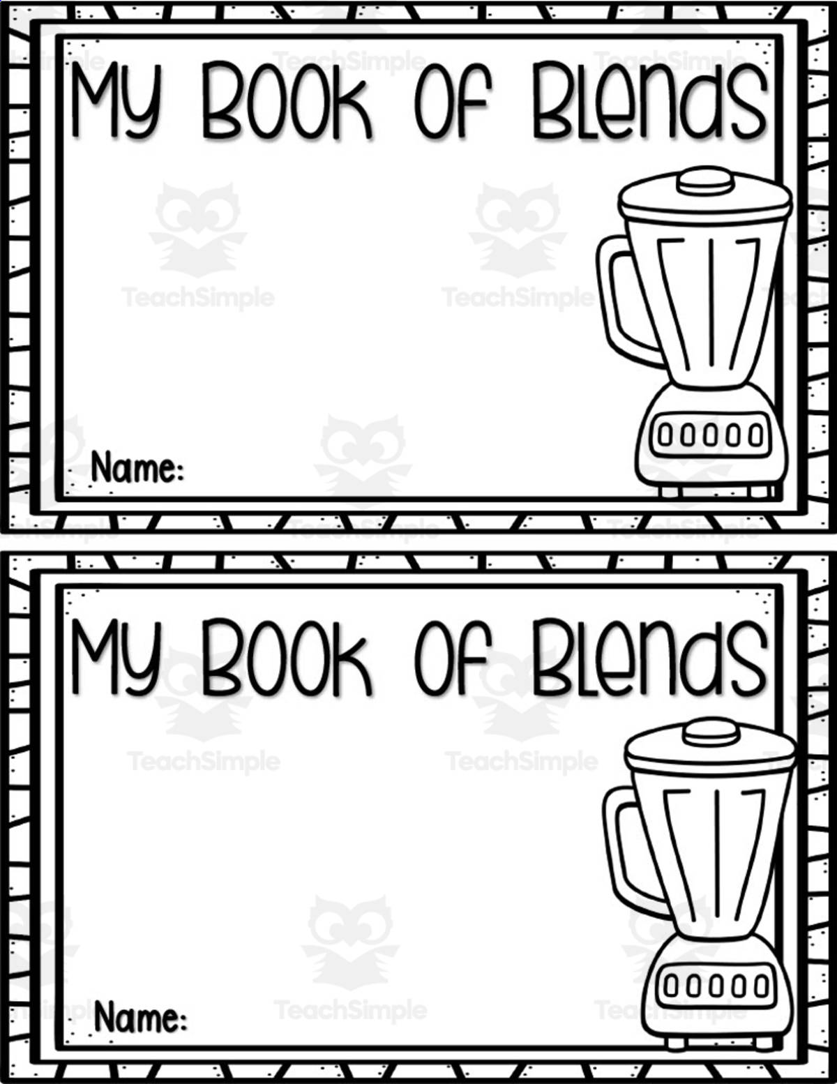 An educational teaching resource from Glitter and Grace entitled My Book of Blends downloadable at Teach Simple.