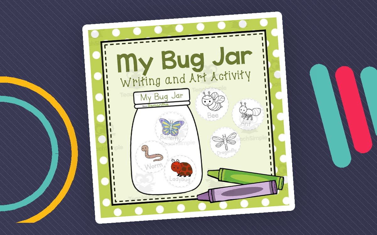 An educational teaching resource from Simply Schoolgirl entitled My Bug Jar Writing & Art Activity downloadable at Teach Simple.