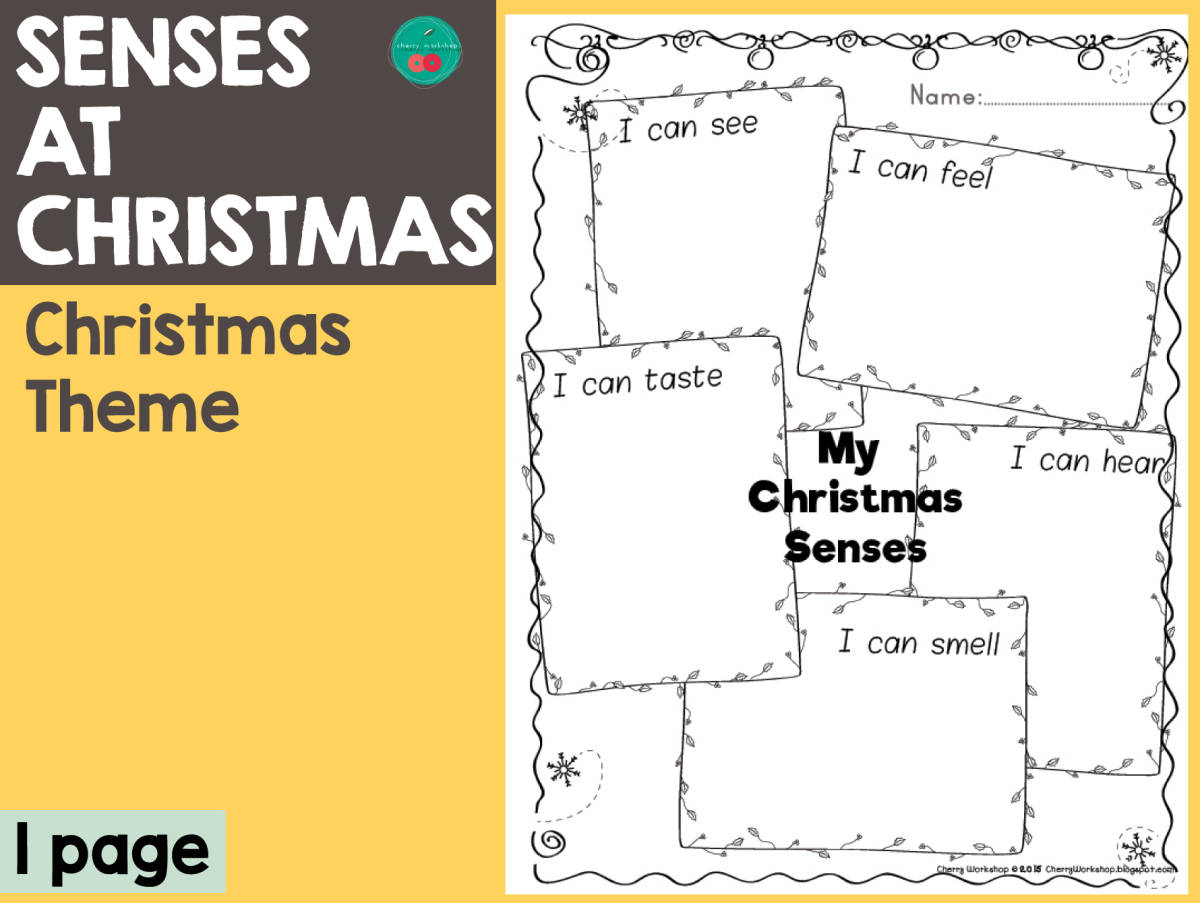 An educational teaching resource from Cherry Workshop entitled My Christmas Senses downloadable at Teach Simple.
