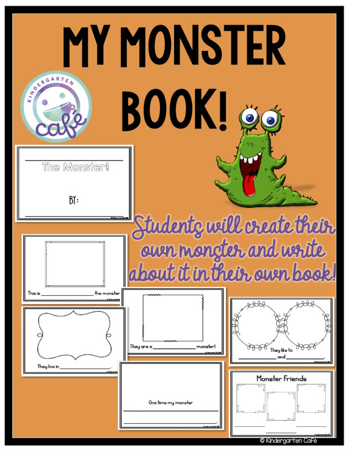 An educational teaching resource from Kindergarten Cafe entitled My Monster Book | Halloween Activity downloadable at Teach Simple.