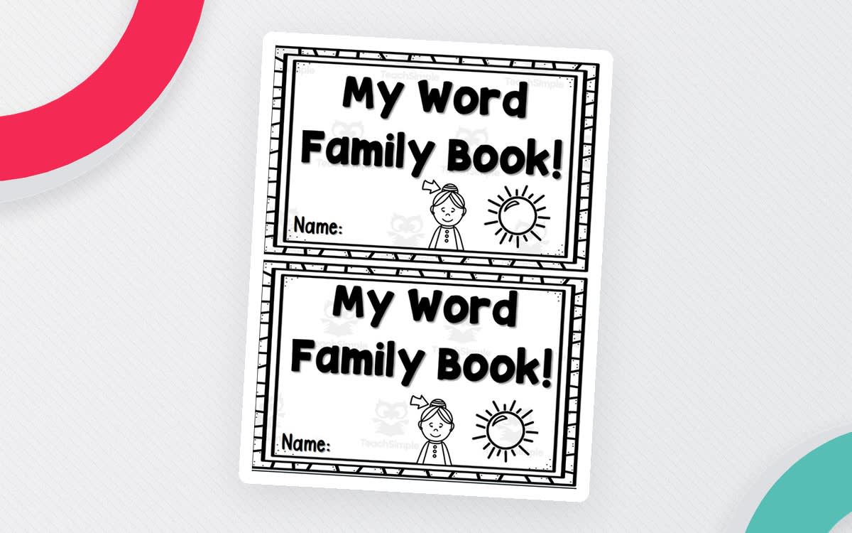 An educational teaching resource from Glitter and Grace entitled My Word Family Book! downloadable at Teach Simple.