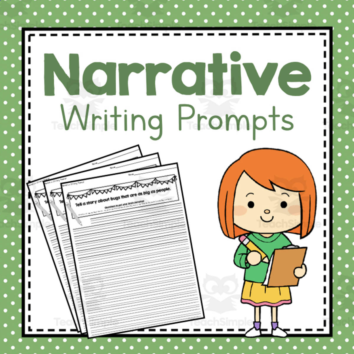 An educational teaching resource from Simply Schoolgirl entitled Narrative Writing Prompts | Writing Prompts by Genre | Idea Starters downloadable at Teach Simple.