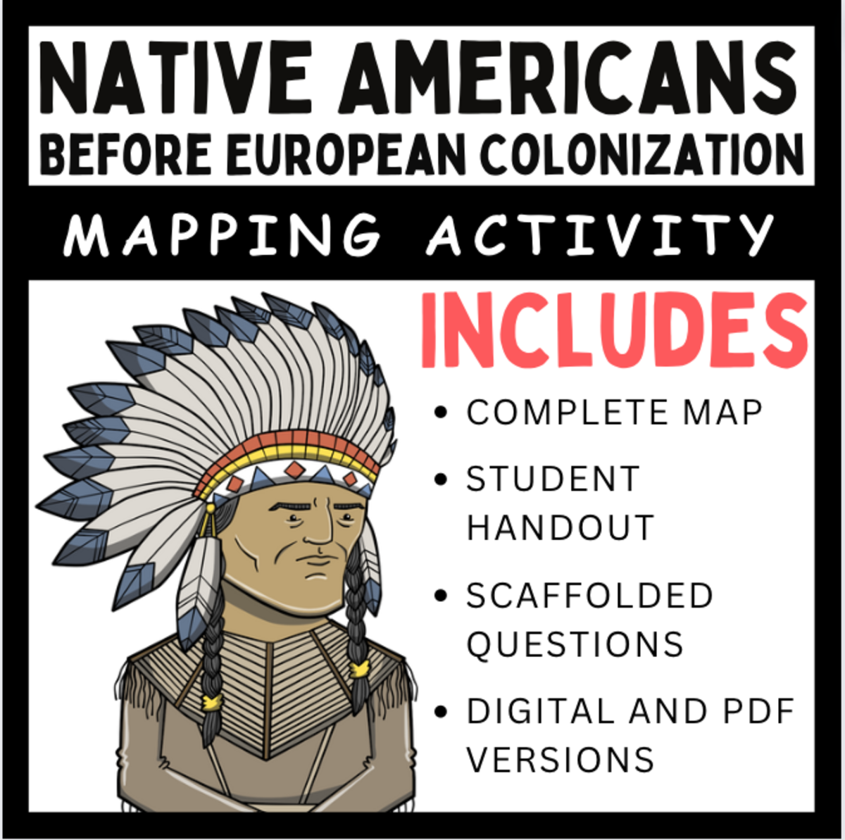 An educational teaching resource from EduPal Learning entitled Native American Tribes Mapping Activity downloadable at Teach Simple.