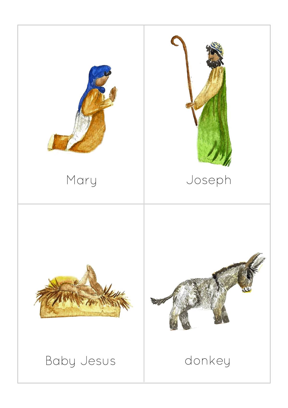 An educational teaching resource from Fiddleticks Education entitled Nativity Flash Cards downloadable at Teach Simple.