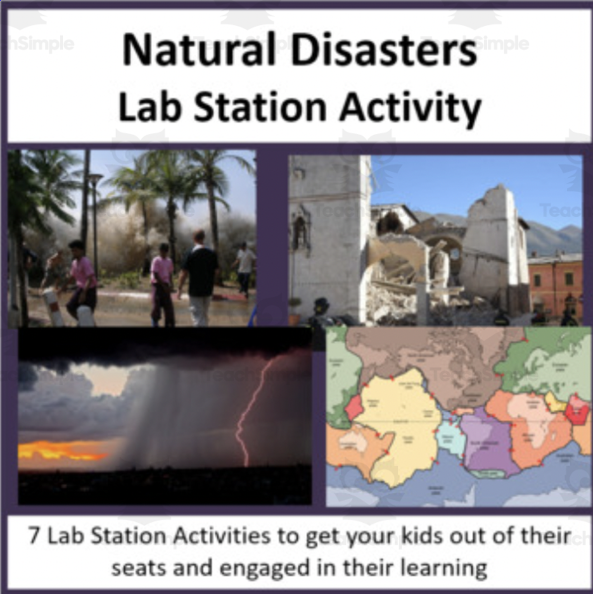An educational teaching resource from Teach With Fergy entitled Natural Disasters – Lab Station Activity downloadable at Teach Simple.