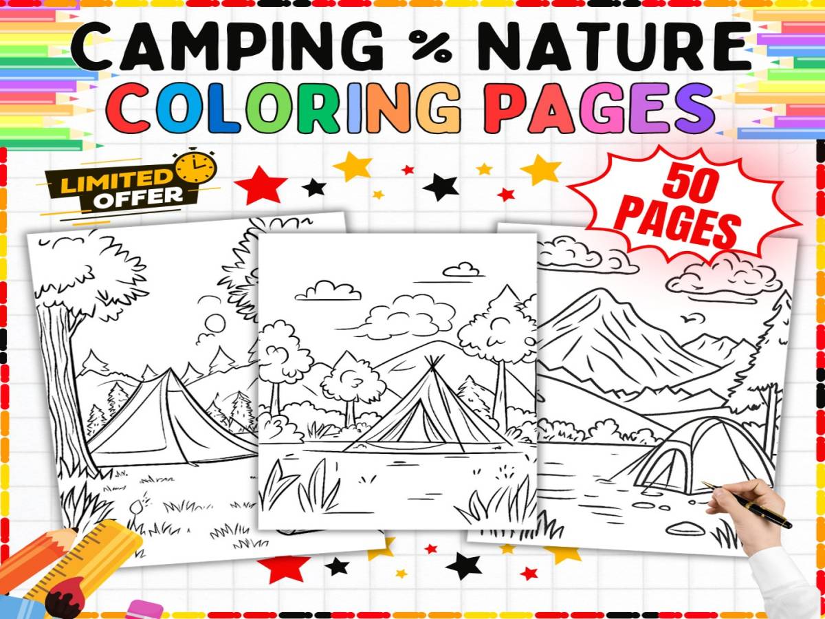 An educational teaching resource from from Tetcher to you entitled Nature and Plants Coloring Pages - 50 Printable Coloring Pages K-5 downloadable at Teach Simple.