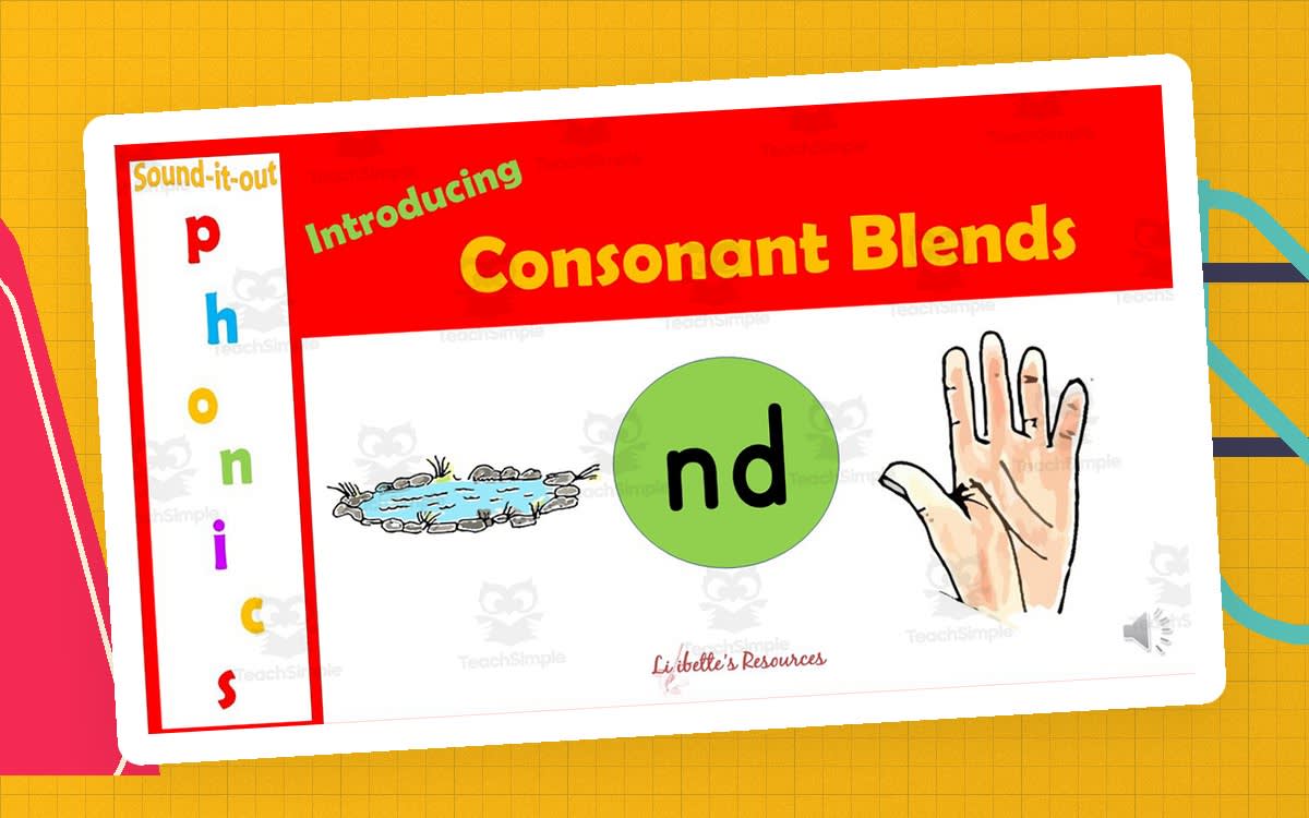 An educational teaching resource from Lilibette's Resources entitled ND Endings Digraph PowerPoint Lesson downloadable at Teach Simple.
