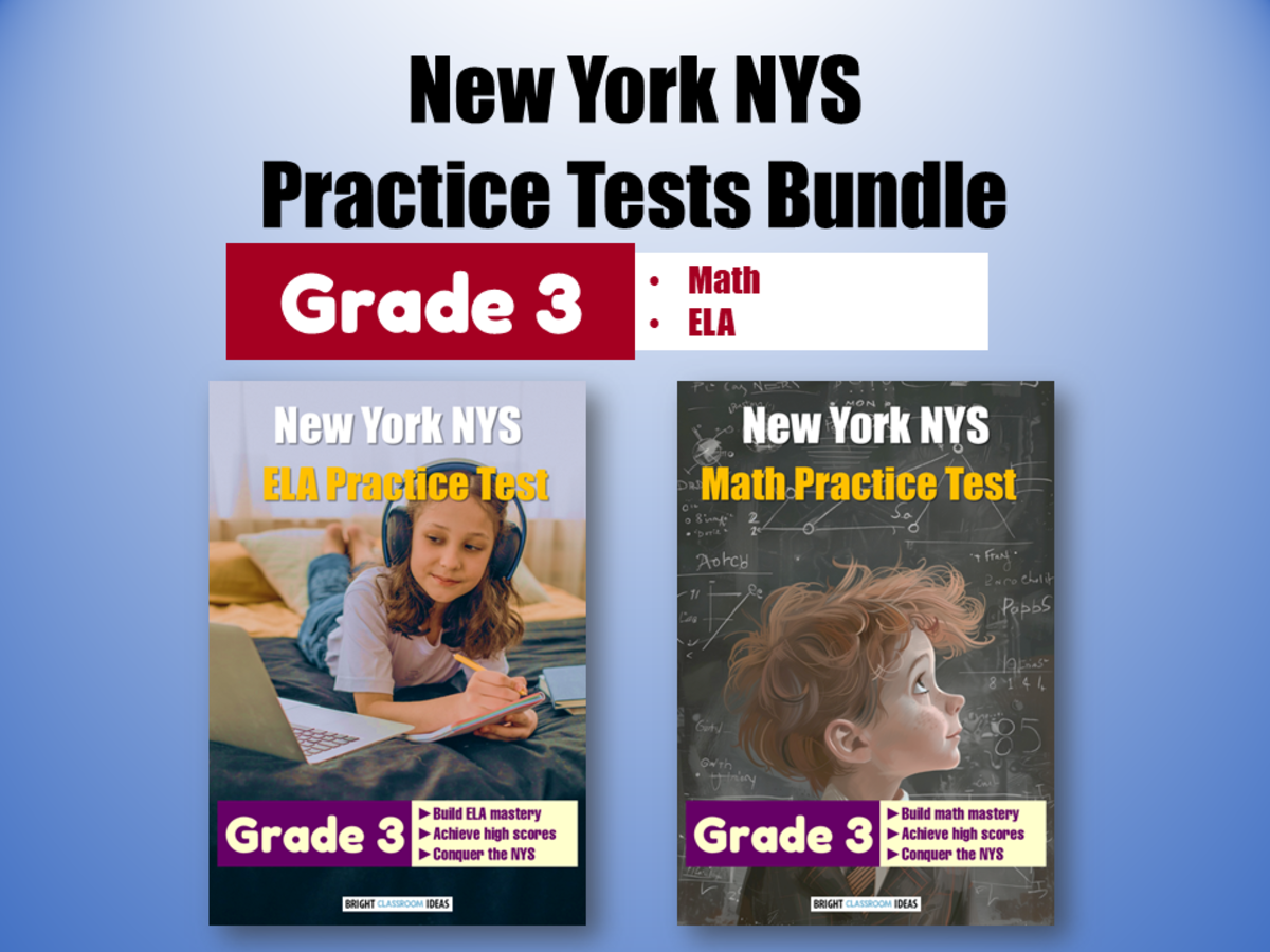 An educational teaching resource from Bright Classroom Ideas Marketplace entitled New York NYS Practice Tests Bundle for Grade 3 downloadable at Teach Simple.