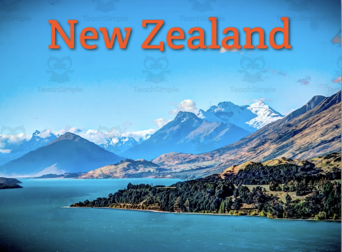 An educational teaching resource from Audio Memory entitled New Zealand Song downloadable at Teach Simple.