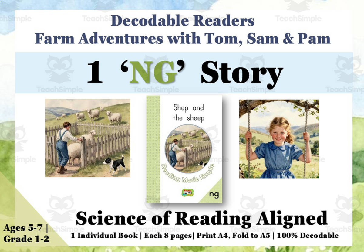 An educational teaching resource from Lilibette's Resources entitled NG: 1 Decodable reader | Science of Reading | Fully Systematic downloadable at Teach Simple.