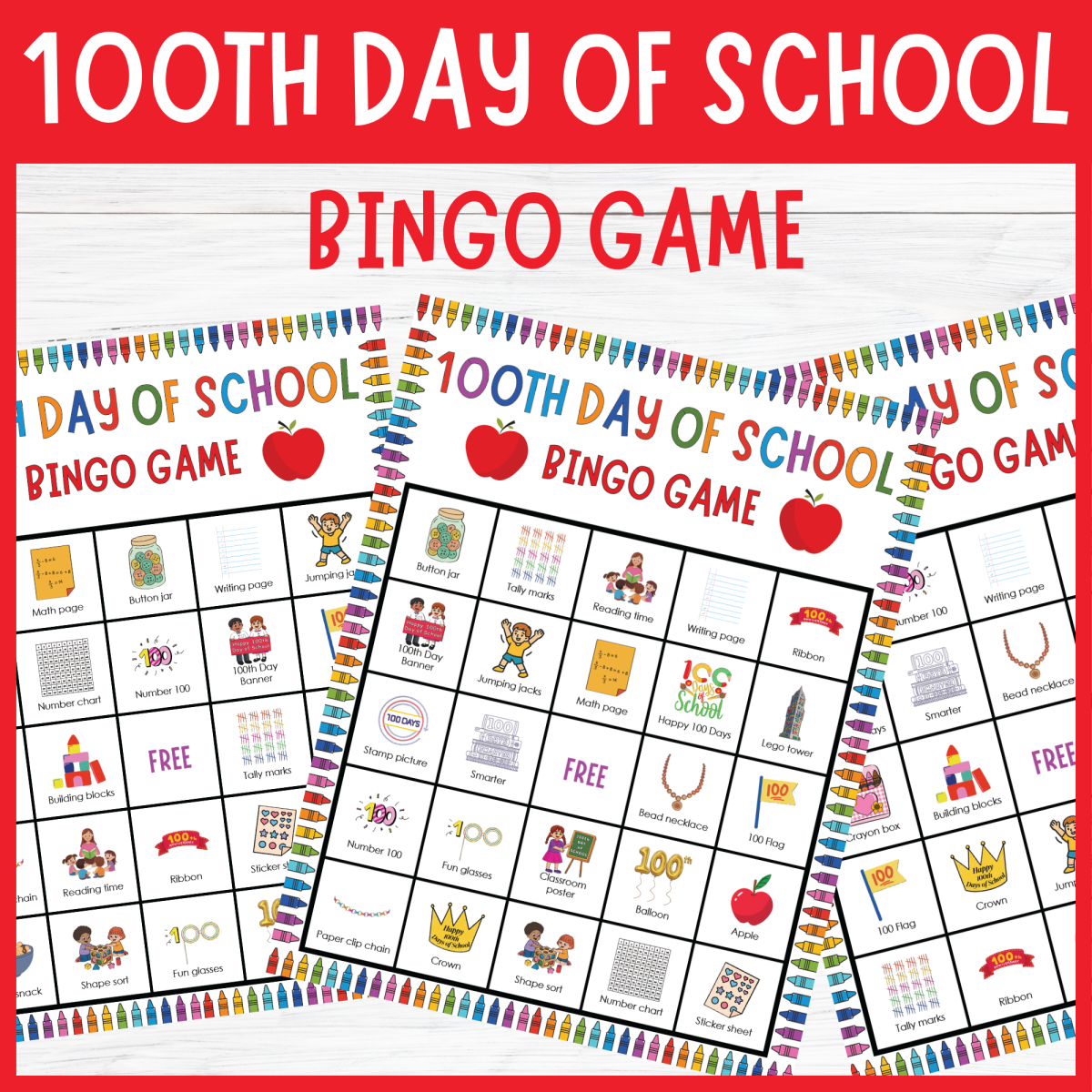 An educational teaching resource from Perfect_Printables entitled No Prep 100th Day of School Bingo Game: Fun engaging classroom party downloadable at Teach Simple.