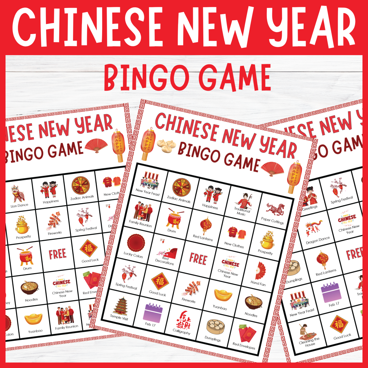 An educational teaching resource from Perfect_Printables entitled No Prep Chinese Lunar New Year Bingo Game : February Activities downloadable at Teach Simple.
