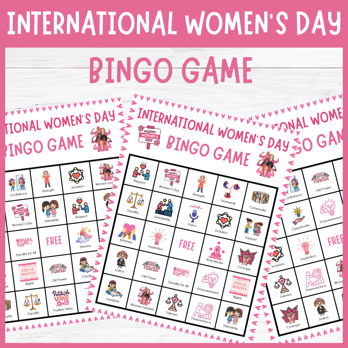 An educational teaching resource from Perfect_Printables entitled International Women's Day Bingo – No-Prep Game downloadable at Teach Simple.