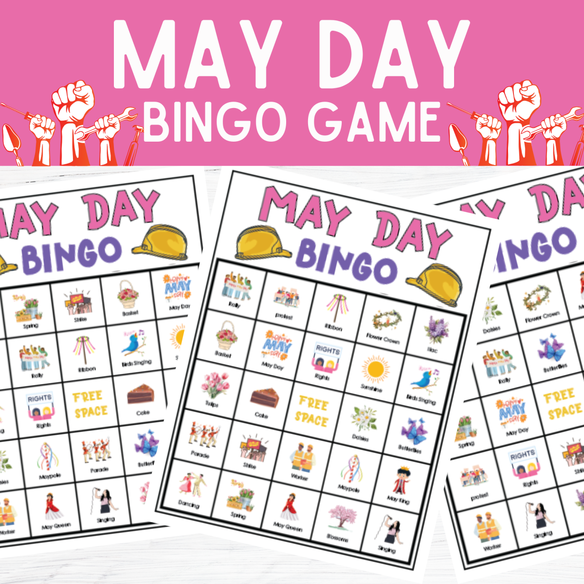 An educational teaching resource from Perfect_Printables entitled No Prep May Day Bingo Game 1st May Worker Holiday Activities downloadable at Teach Simple.