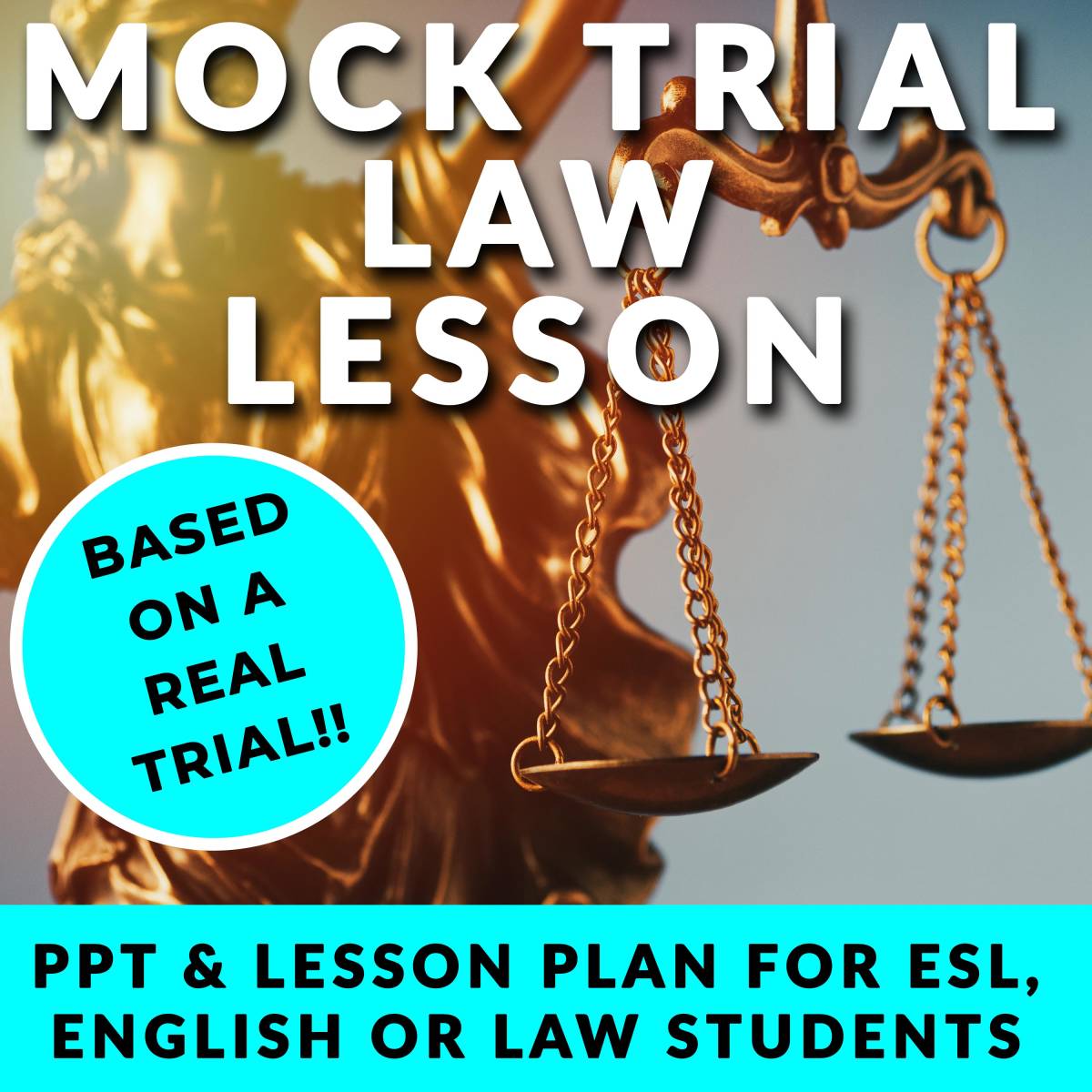 An educational teaching resource from The Laughing Linguist entitled No Prep Mock Trial Law Lesson downloadable at Teach Simple.