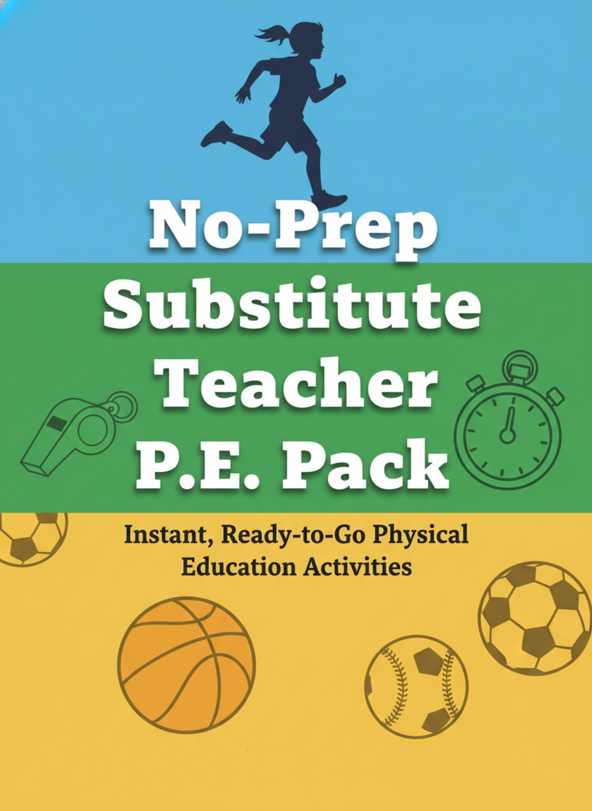 An educational teaching resource from Creative Book Store entitled No-Prep Substitute Teacher P.E. Pack – Professional Edition downloadable at Teach Simple.