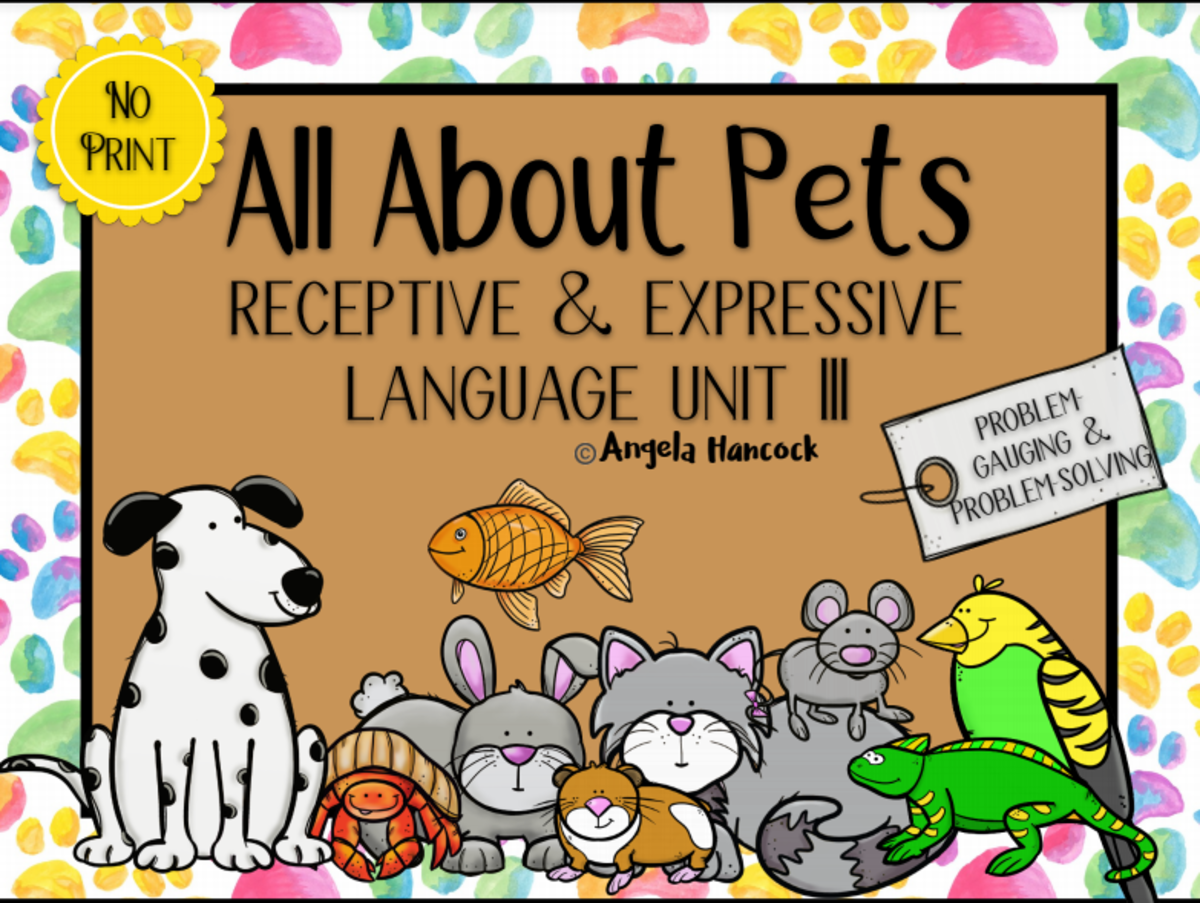 An educational teaching resource from Intrepid Speech Therapy Materials entitled NO PRINT Digital Desk Pet Vet Problem Solving Scenarios downloadable at Teach Simple.