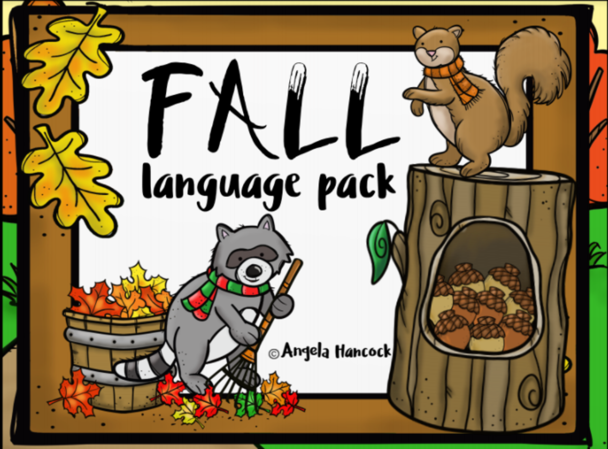 An educational teaching resource from Intrepid Speech Therapy Materials entitled NO PRINT Fall Language Pack for Distance Learning downloadable at Teach Simple.