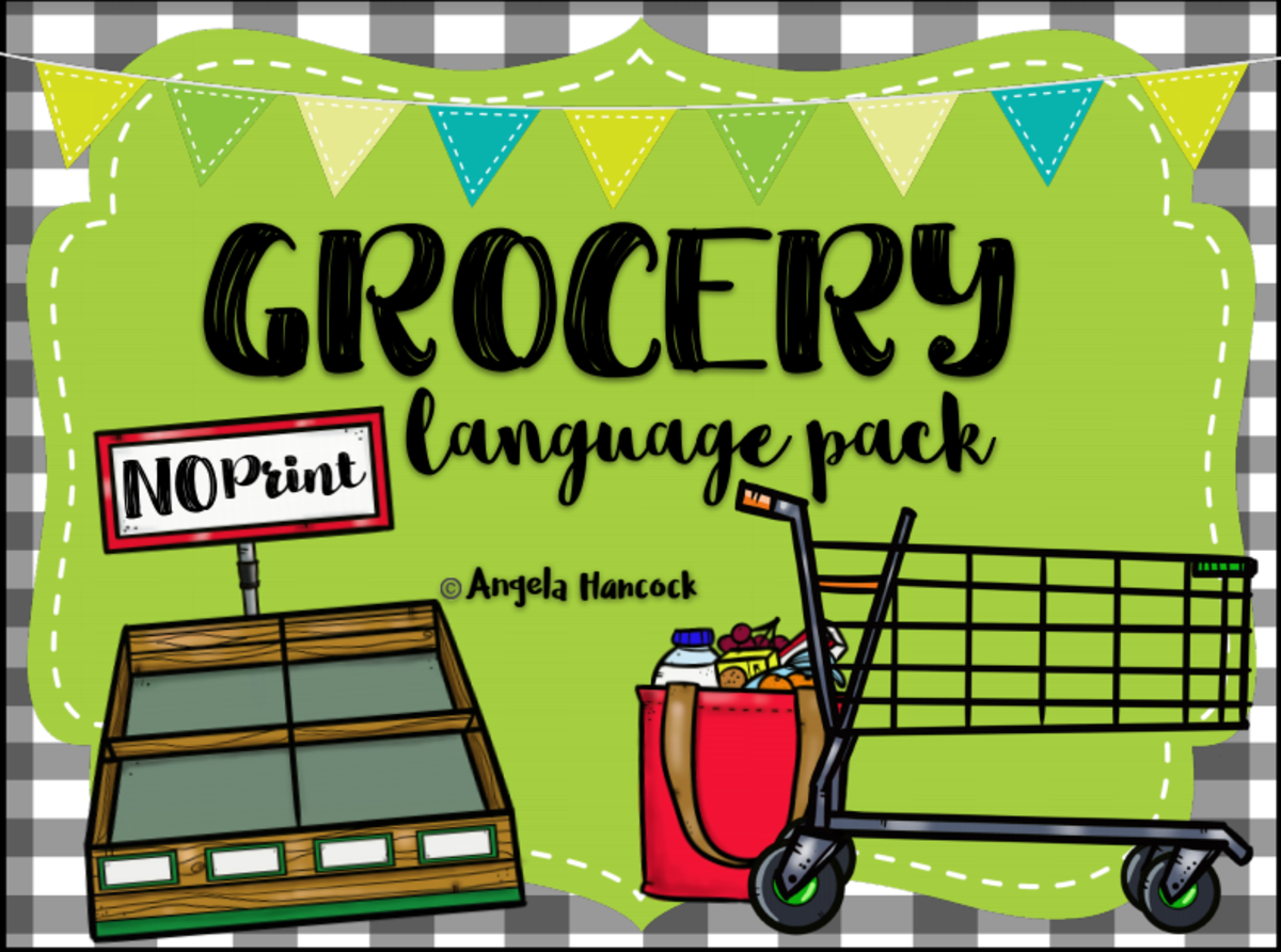 An educational teaching resource from Intrepid Speech Therapy Materials entitled NO PRINT Grocery Store Language Pack for Distance Learning downloadable at Teach Simple.