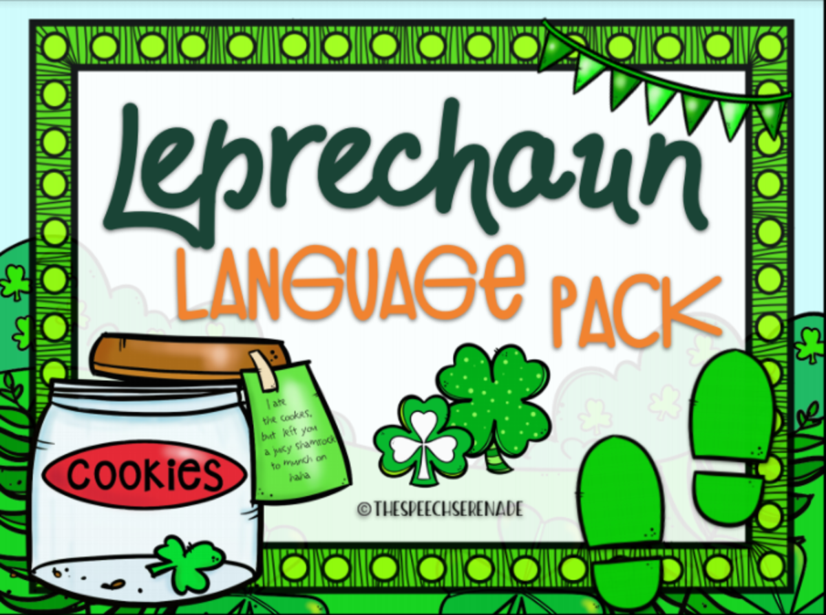An educational teaching resource from Intrepid Speech Therapy Materials entitled NO PRINT Leprechaun Language Pack for Distance Learning downloadable at Teach Simple.