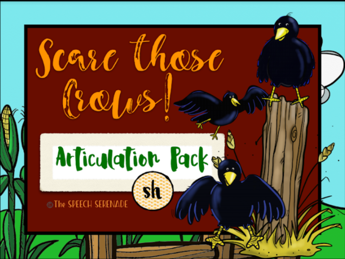 An educational teaching resource from Intrepid Speech Therapy Materials entitled NO PRINT Scare the Crows Articulation - SH Edition for Distance Learning downloadable at Teach Simple.