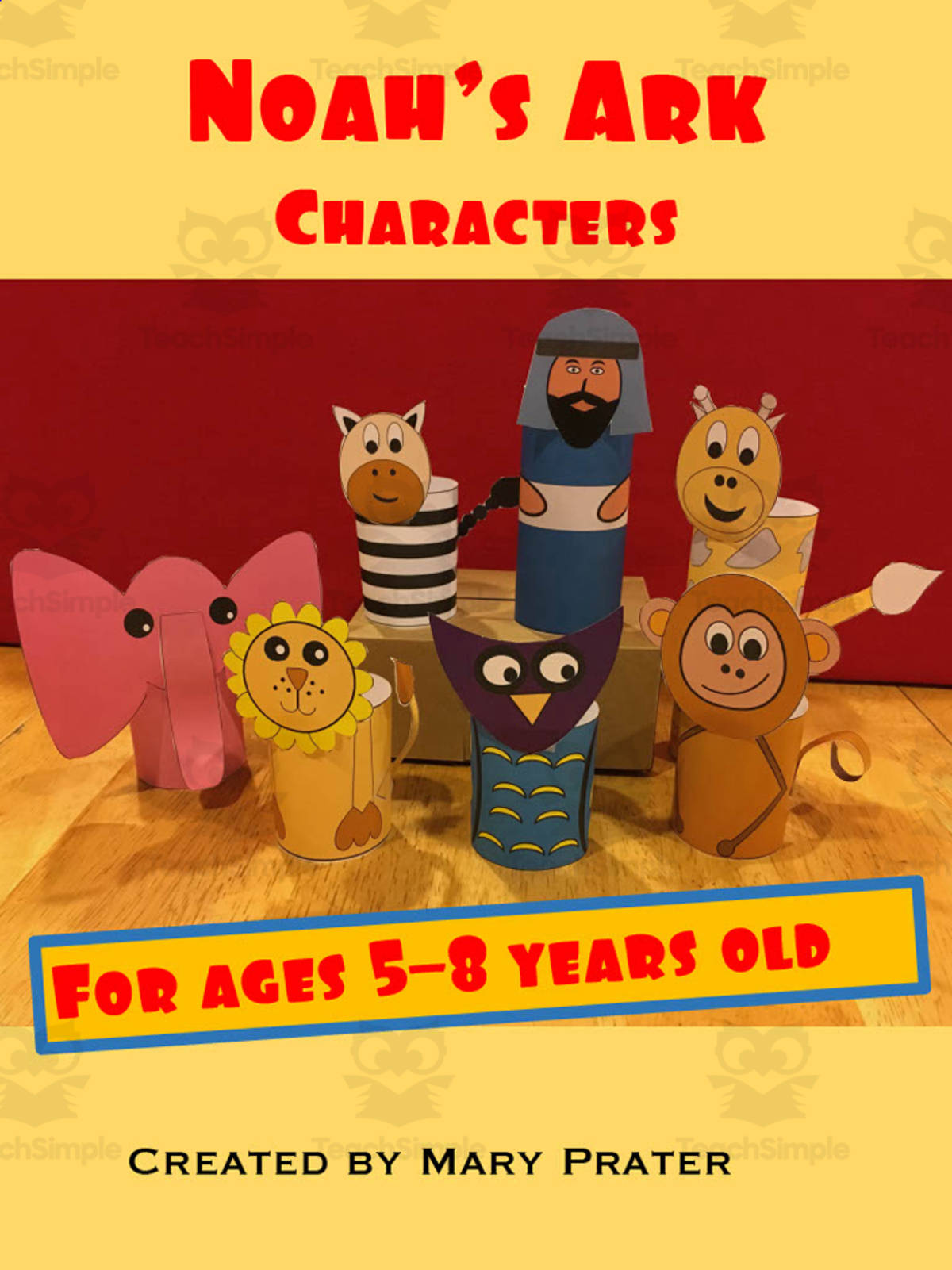 An educational teaching resource from The Kinder Lady entitled Noah's Ark Printable Craft downloadable at Teach Simple.